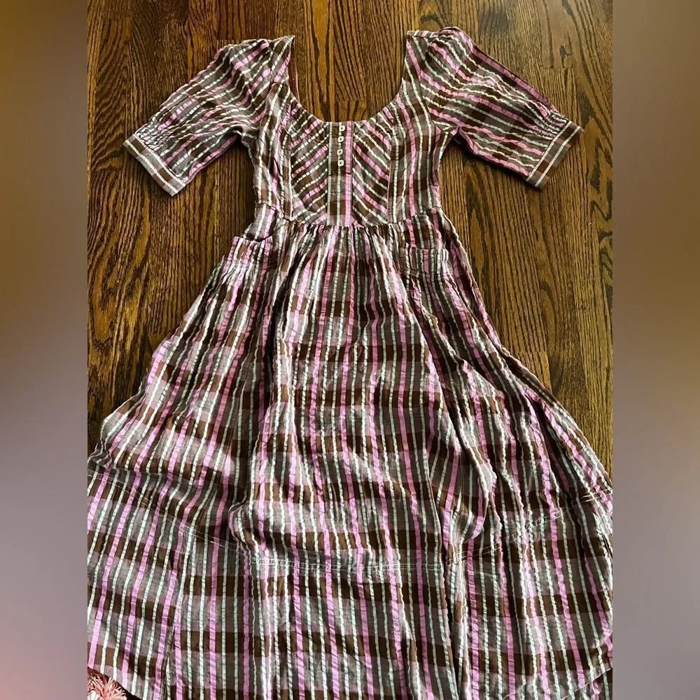 XS Free People Tulie Plaid Midi Dress